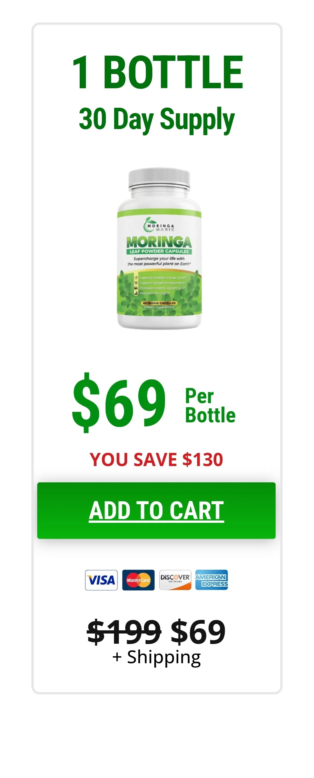 Moringa Magic™ 1 bottle pricing